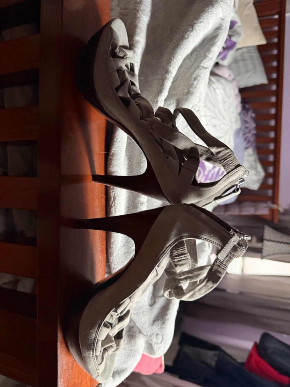 Cole Haan Taupe Strappy Stiletto Heels